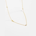 Minimalist S925 sterling silver gold necklace with round cubic zirconia and bar pendant - Letter T / 925 Sterling Silver Plated With 18k Gold