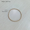 Detail view of 2.5mm golden stainless steel beads bracelet with weight and count data - 2.5mm Bead Diameter - Elastic Style (YB-852G-2.5mm)