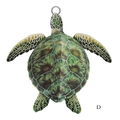 Detailed close-up of realistic green sea turtle acrylic pendant with intricate shell texture - D-Green Realistic Turtle