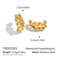Detailed view of irregular wave gold earrings with precise dimensions and weight specs - Irregular Wave Style (YYE023301)