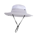Outdoor light grey sun hat with breathable white mesh and adjustable chin strap - Light Grey (9271)