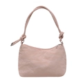 Minimalist pale pink shoulder bag with pleated texture and stylish knotted strap details - Pink