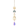 Golden Tree of Life crystal suncatcher with turquoise chips and rainbow prism pendant - Turquoise Tree of Life