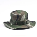 Tactical forest camouflage bucket hat with wide brim and side ventilation eyelets - Army Green Camouflage