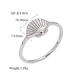 Dettagli dell'anello a conchiglia argento con dimensioni 10,3mm e peso di 1,28g - Ventaglio di Conchiglie / Argento