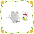 Osterhasen-Blumen-Silikonform, Maße 15x9,8 cm, für DIY-Harz-Handwerksprojekte - Kaninchen Einsatz Stil 002