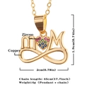 Elegant gold MOM necklace with colorful zircon heart and infinity symbol design - Gold-D372