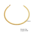 Detailed size specifications for 8mm gold snake chain necklace with 47cm length - 8mm Large / Gold