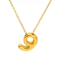 Collier avec pendentif chiffre 9 style ballon doré 3D en acier inoxydable brillant - Style Numéro 9-Chaîne Croisée (SP731G-9)