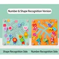 Wooden educational toy board for toddlers featuring number and shape recognition puzzles - Double-sided Number & Shape Maze