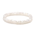 Detailed macro view of multifaceted 6mm iridescent white crystal glass beads on elastic cord - 6mm / White