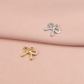 Colgantes de lazo en acero inoxidable color oro y plata para collares DIY - Estilo de Lazo 9# / Color Acero