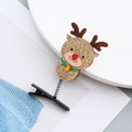 Fermaglio per capelli a renna scintillante con paillettes dorate per Natale - Alce