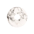Natural white marble pattern stone donut pendant for DIY necklace accessories - White Turquoise
