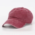 Vintage gewaschene burgunderrote Baumwoll-Baseballkappe mit gebogenem Schirm - Weinrot (4#)