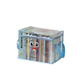 Mittlere blaue transparente PVC Büchertasche mit Griffen für Studentenorganisation - Mittel / Smile-Blau