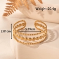 Verstellbares mehrlagiges 304 Edelstahl-Armband in polierter Goldausführung - Mehrlagiger Linienstil (YB-071)