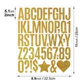 Adesivi con lettere e numeri glitterati dorati da 2 pollici per decorazioni fai-da-te - 2 Pollici / 47 Pezzi / Glitter Oro