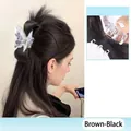 Brown-black butterfly hair claw clip with aurora crystal finish and strong grip - Crystal Butterfly Claw Clip / Calico