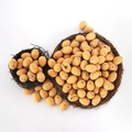 Brown woven bird nests with yellow-orange speckled Easter eggs for festive DIY decoration - 1.8cm / 50 Pieces / Coffee