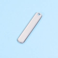 Polished silver stainless steel rectangular bar pendant with mirror finish and pre-drilled hole - Steel