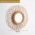 Handwoven sunflower wall mirror style B with natural willow frame, 40cm diameter - Style R 40cm