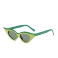Occhiali da sole cat eye con montatura bicolore verde e gialla e lenti grigio scuro - Montatura Verde Giallo Lente Verde