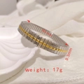Two-tone gold and silver stretch metal bracelet with 9.3mm width and 60mm diameter - J012-2 Two-tone Segmented