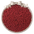 Dark red glass seed beads for DIY jewelry displayed in a vintage silver bow tray - Style 5 3mm Iron Red (220pcs)