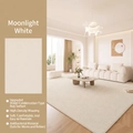 Minimalistischer cremeweißer wasserdichter Teppich mit hoher Dichte für Wohnzimmer - S Cashmere-gui Weiß / 80 X 160 Cm Neuer Wasserdichter Stoff