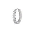 Orecchino tondo argento con zirconi bianchi incastonati in uno stile cerchio minimalista - EK00192 / Bianco K/Argento