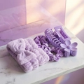 Lavender purple 6-piece hair accessory set with headband, scrunchies and matte hair claws - Purple Series (8-Piece Set)