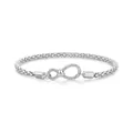 Authentic S925 sterling silver infinity chain bracelet with heart charm for women - 925 Silver / 17cm