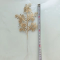 Close-up of golden hollowed leaf decoration with ruler showing 38cm length - Gold Phoenix Leaf