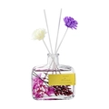 Diffuseur de parfum en verre transparent avec fleurs immortelles et tiges parfumées salon. - Lavande Française / 100ML