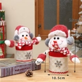 Cute Christmas snowman gift basket with red knit hats and sparkling silver snowflakes - Large / Snowman