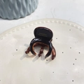 Close-up of amber acetate hair claw with France Handmade gold engraving on ceramic plate - Thickened 5-Teeth Claw (Approx. 4.6cm) / Coffee (Translucent)