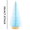 Mini sapin de Noël bleu clair en sisal de 20 cm avec socle en bois pour décoration de table - 20cm / Bleu