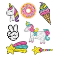 DIY colorful 5D diamond painting stickers with unicorn, mermaid, and ice cream designs - 906-1/Unicorn Dessert