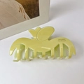 Elegante pinza per capelli in resina verde salvia con scritta dorata artigianale - Giallo