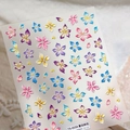 5D embossed summer floral nail art sticker TS-4158 with colorful 3D flower patterns - Summer Floral Embossed (TS-4158)