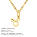 Elegant 14K gold plated Taurus constellation pendant necklace made of stainless steel - Taurus / Gold
