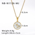 Vintage stainless steel Capricorn necklace with white seashell zodiac pendant for women - Capricorn (NB-N1126-MJ)