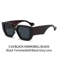 Oversized square sunglasses in Black Hawksbill frame with dark grey fashion lenses - Black Frame Hawksbill Leg Grey Lens