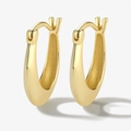 Orecchini a cerchio a forma di U in argento sterling S925 con finitura oro lucido - Argento 925 / Oro