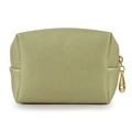 Borsa da trucco impermeabile verde pallido con texture metallizzata e cerniera dorata - Mini / Oro Bronzo