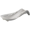 Poggiamestolo in silicone grigio chiaro con scanalature antiscivolo e design ondulato - Grigio chiaro
