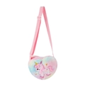 Borsa a tracolla a forma di cuore in peluche unicorno arcobaleno per bambine piccole - Multicolore Tie-dye