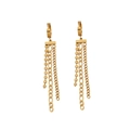 Elegant gold long tassel drop earrings with multi-layer chains on a white background - Metal Chain Tassel Style (E543)