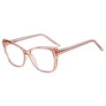Pink transparent TR90 cat-eye eyewear frame for women with chic retro design - Transparent Pink